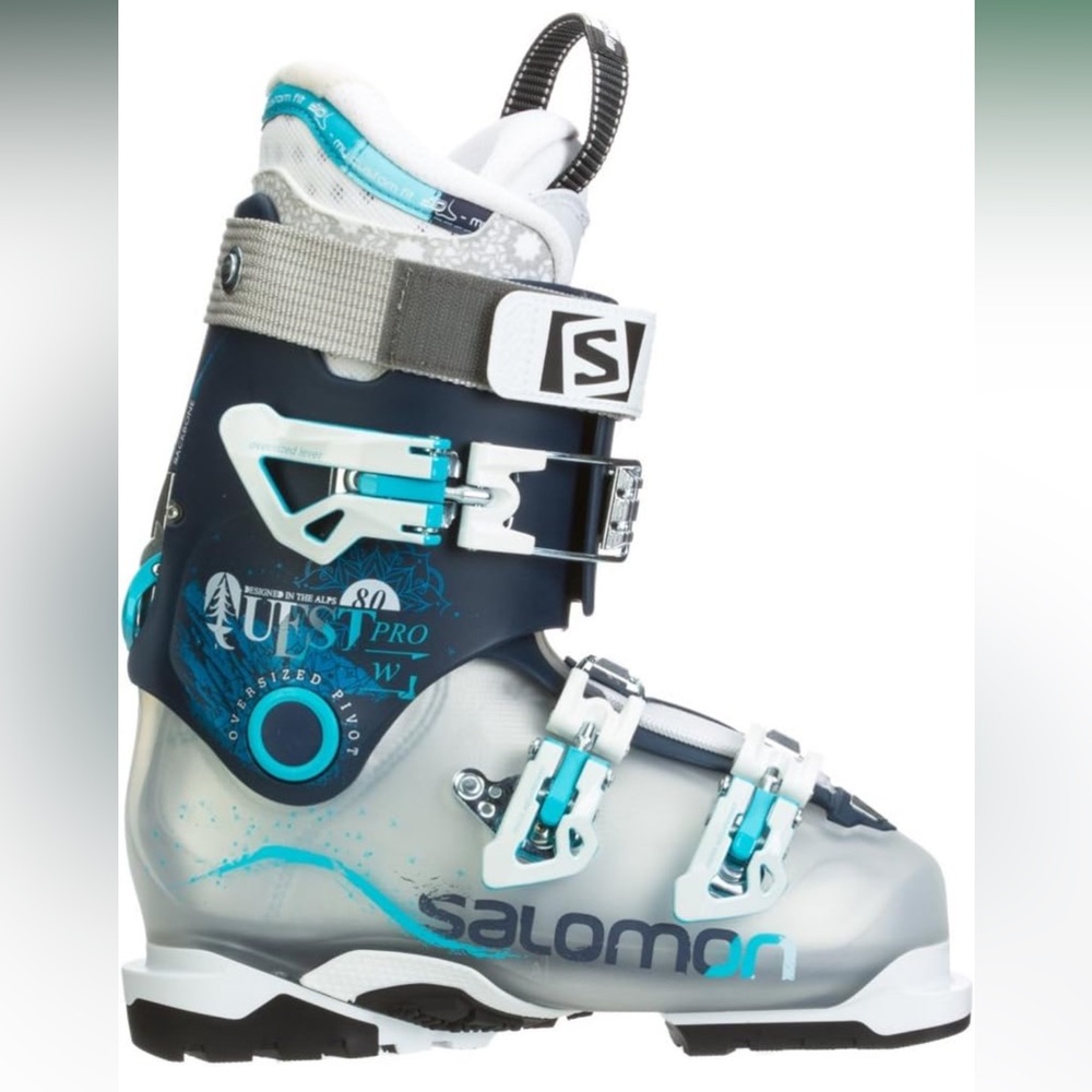 Salomon Quest Pro 80 Ski Boots Crystal Translucent/Dark Blue 24 - LIKE NEW